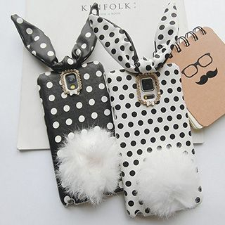 Casei Colour Polka Dot Bobble Rabbit Ear Mobile Case - Samsung Note 3 / Note 4