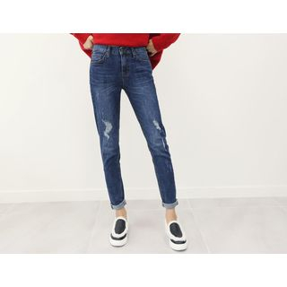 DANI LOVE Distressed Slim-Fit Jeans