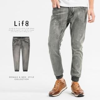 Life 8 Washed Splattered Denim Jeans