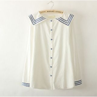 Moricode Contrast Trim Sailor Collar Shirt