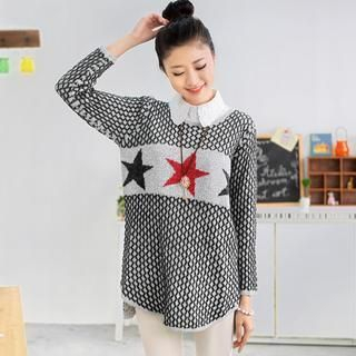59 Seconds Star Pattern Long Sweater