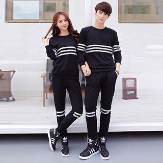 Lovebirds Set: Couple Striped Top + Pants