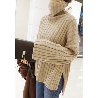 STYLEBYYAM Turtle-Neck Drop-Shoulder knit Top