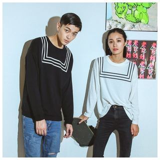 Simpair Matching Couple Print Pullover