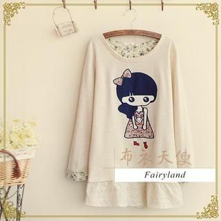 Fairyland Appliqu  Lace-Trim Sweatshirt