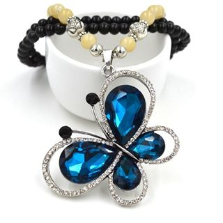 Glitglow Butterfly Beaded Necklace
