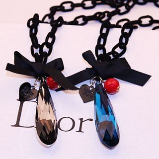 Glitglow Jeweled Bow-Accent Necklace