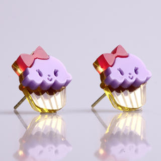 Sweet & Co. Miss Cupcake Berry Stud Gold Earrings