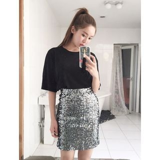 VANILLA SECOND Sequined Mini Skirt