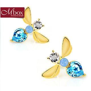 Mbox Jewelry Swarovski Elements Crystal Bee Ear Studs