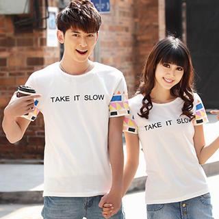 Igsoo Couple Lettering T-Shirt