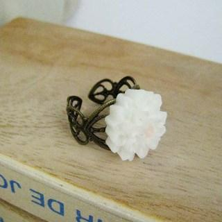 MyLittleThing White Gloomy Flower Ring Copper - One Size