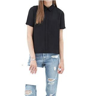 Richcoco Short-Sleeve Chiffon Blouse