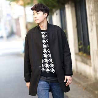 MODSLOOK Stand-Collar One-Button Coat