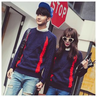 Simpair Couple Cable Knit Sweater