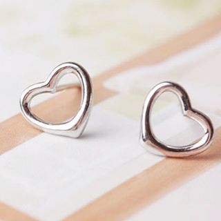 maxine Sterling Silver Hollow Heart Earrings
