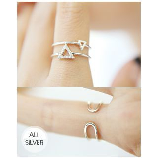 Miss21 Korea Triangle Tiered Silver Ring