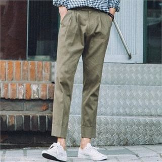 STYLEMAN Pleated-Front Tapered Pants