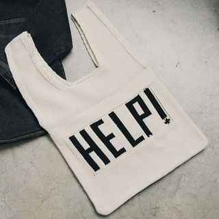 Tokyo Fashion Lettering Knit Shoulder Bag