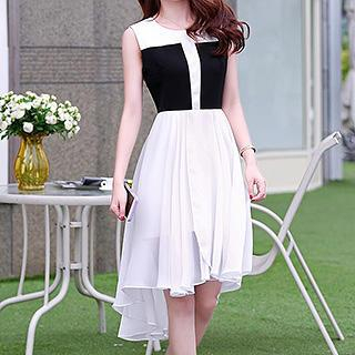 Romantica Sleeveless Color-Block Dress