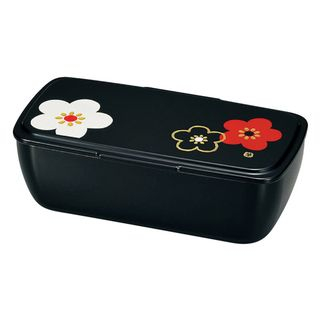 Hakoya Hakoya Cool Bento One Layer Lunch Box Hanamonyou Ume Black