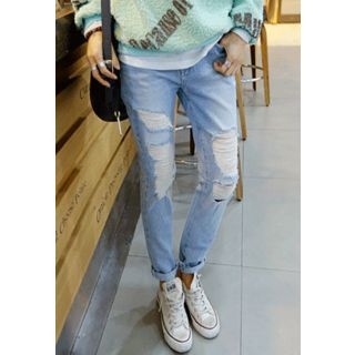 REDOPIN Distressed Blue Jeans