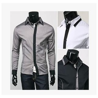 Hansel Contrast Trim Long-Sleeve Shirt