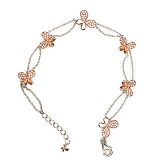 Silver 925 + Rose Gold Plate Butterfly Bracelet Rose Gold - One Size