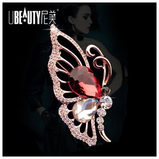 KINNO Rhinestone Butterfly Brooch