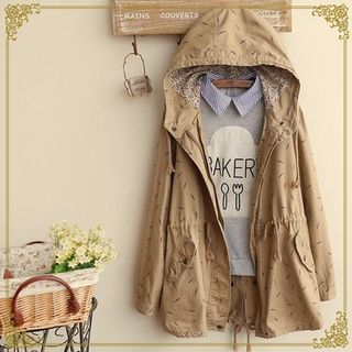 Fairyland Patterned Hooded Drawstring Jacket