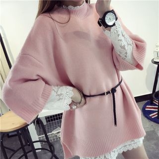 Qimi Stand Collar Knit Pullover