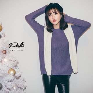 PUFII Inset Scarf Knit Top
