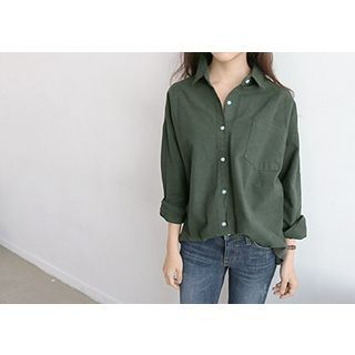 Hello sweety Tab-Sleeve Loose-Fit Shirt