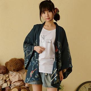 Moriville Open-Front Print Kimono Jacket