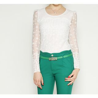 Zyote Long-Sleeve Lace Top