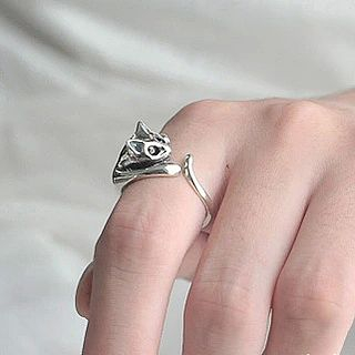 maxine 925 Sterling Silver Cat Ring