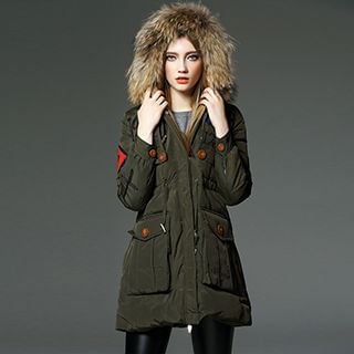 Queen Mulock Hooded Applique Padded Parka