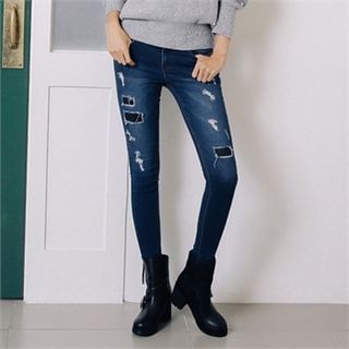 ANNINA Cutout-Detail Skinny Jeans