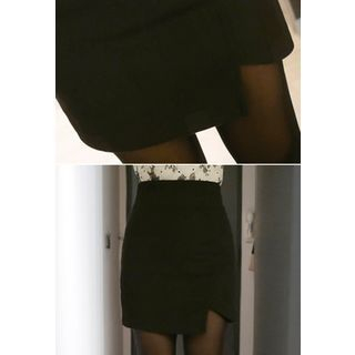 MyFiona Zip-Back Cutout-Hem Mini Skirt