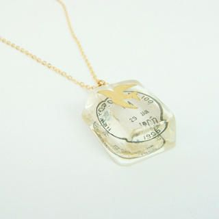 MyLittleThing Gold Pigeon Stamp Chop Ice Necklace