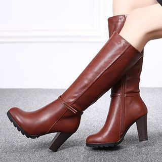 DUSTO Chunky Heel Riding Boots