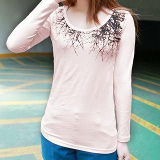 Cobogarden Long Sleeved Embroidered Chiffon Top