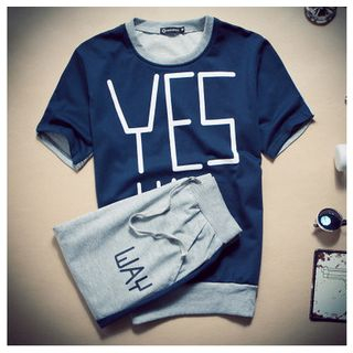 Danjieshi Set: Lettering T-Shirt + Sweatpants