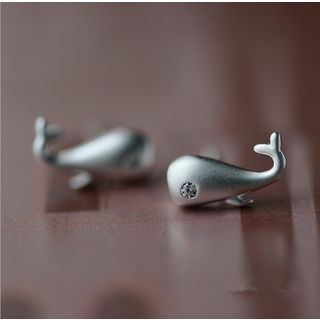 maxine Sterling Silver Whale Earrings