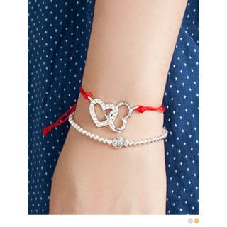 PINKROCKET Rhinestone Heart Bracelet