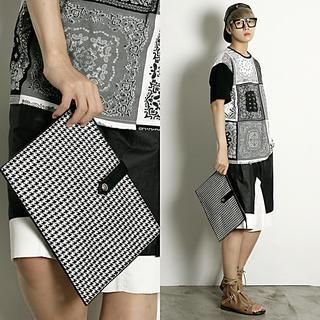 Rememberclick Houndtooth Pattern Clutch