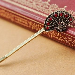Seoul Young Rhinestone Fan Hair Pin Copper - One Size
