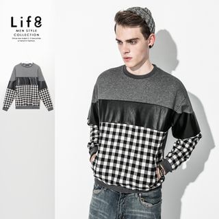 Life 8 Houndstooth Panel Pullover