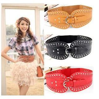 Charm n Style Studded Perforated Elastic Belt