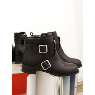 hellopeco Buckled-Detail Ankle Boots